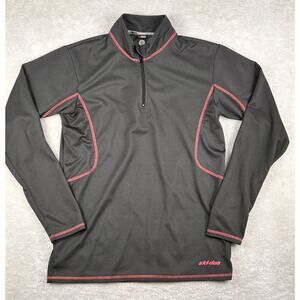 Ski-Doo Sno-Gear Snowmobile Racing Fleece Pullover 1/4 Zip Shirt Black Mens Med